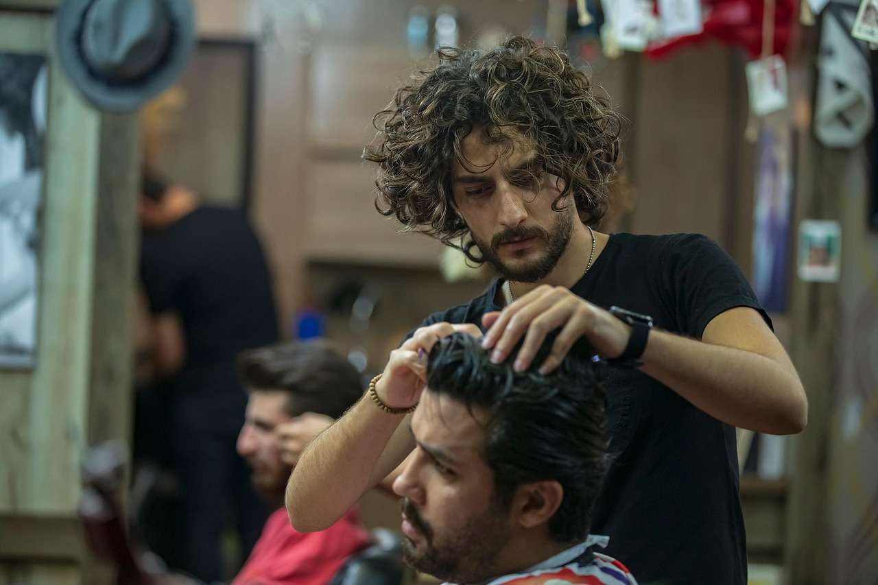 Professional Barber at Work